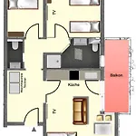 70m2 With 2 Bedrooms, Balcony And Garage Апартаменты