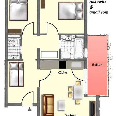 70m2 With 2 Bedrooms, Balcony And Garage * Neckarsulm