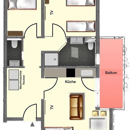 70m2 With 2 Bedrooms, Balcony And Garage Apartmán